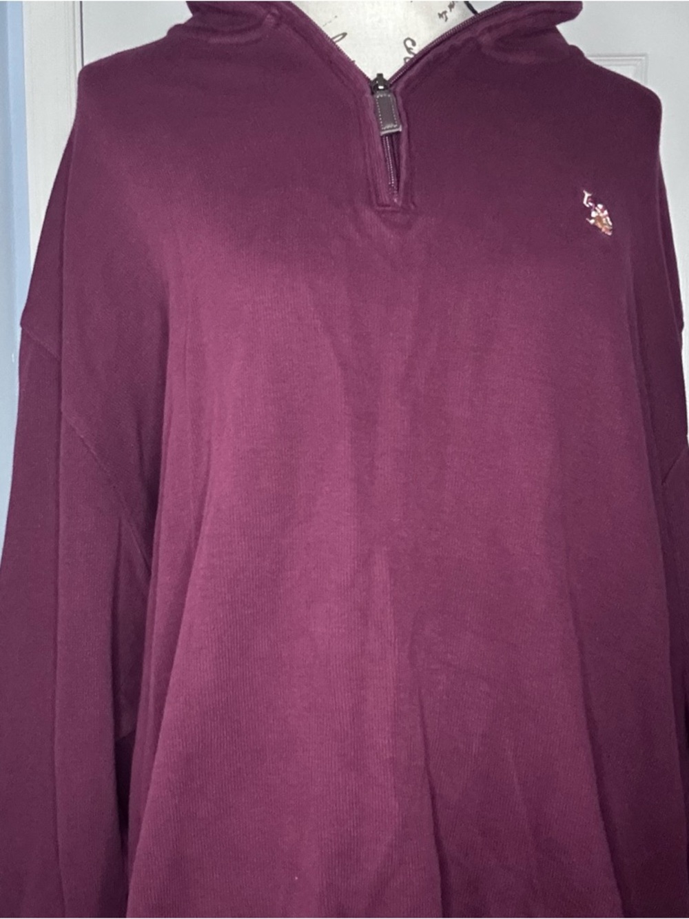 U.S Polo Assn. 3XL Men's Burgundy Quarter-Zip